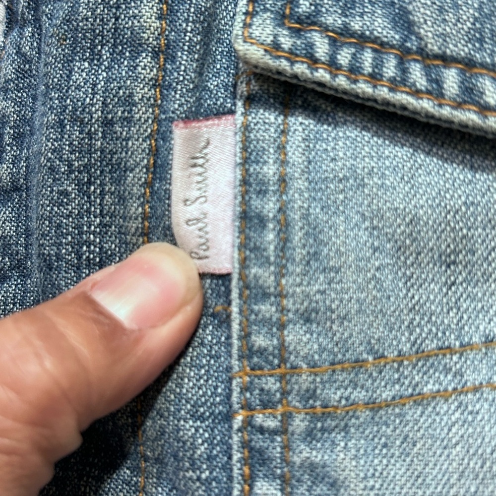 Vintage PAUL SMITH Pink label Denim Jacket Corduroy Collar Quilt Lining Size 42 - Picture 8 of 13